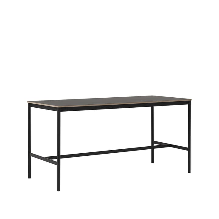 Mesa bar Base High, preto linóleo, estrutura preta, compensado, L85 C190 A95  Muuto