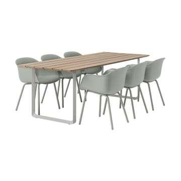 Mesa de jantar 70/70 Outdoor 225x90 cm base de aço cinza - undefined - Muuto