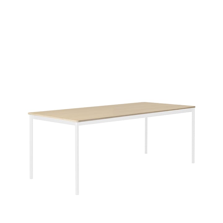 Mesa de jantar Base - carvalho, estrutura branca, compensado, 190x85 cm - Muuto