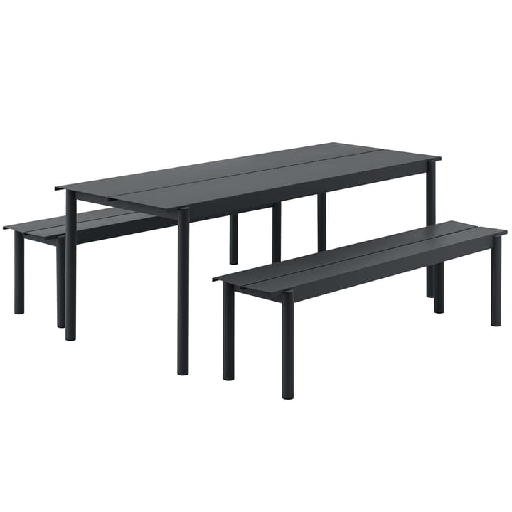 Mesa Linear Steel 200x75 cm, Black Muuto