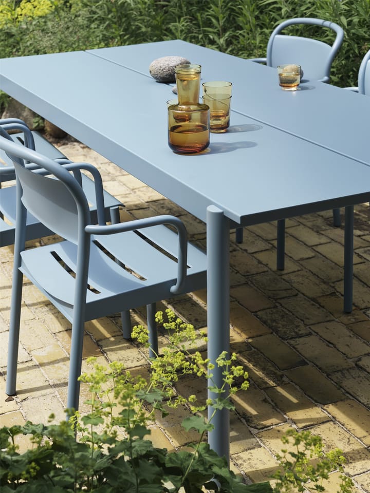 Mesa Linear Steel 200x75 cm, Pale blue Muuto