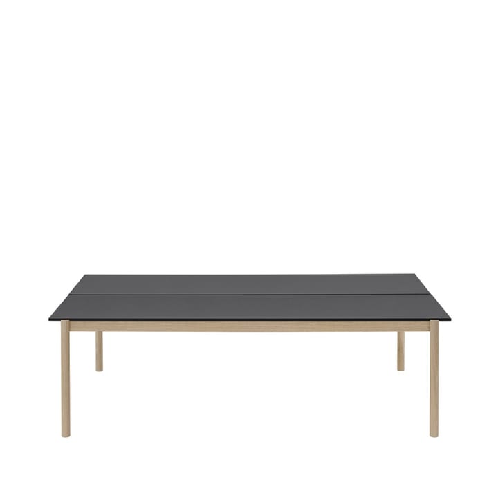 Mesa Linear System 142x240 cm - preto laminado-carvalho - Muuto