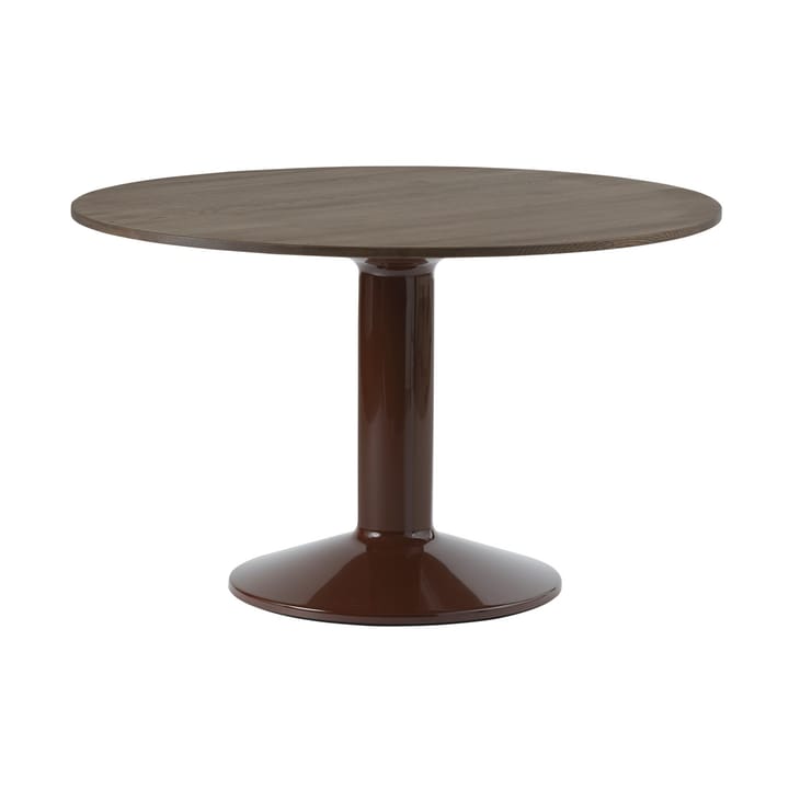 Midst mesa pedestal Ø120 cm - Carvalho escuro oleado-vermelho escuro - Muuto