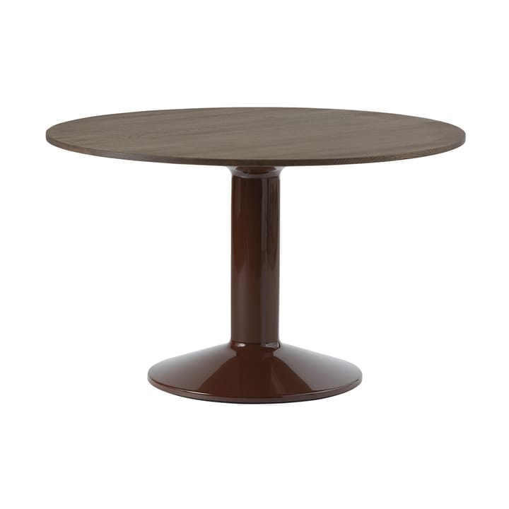 Midst mesa pedestal Ø120 cm, Carvalho escuro oleado-vermelho escuro Muuto