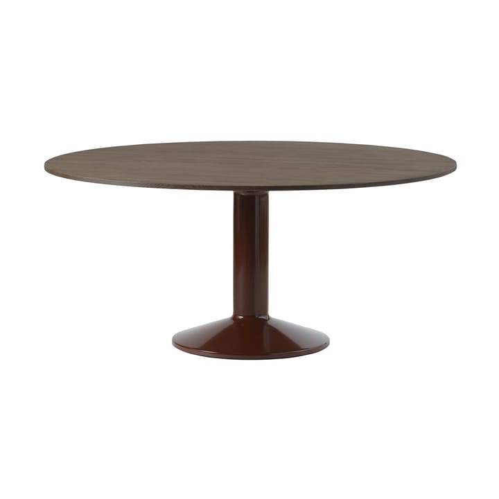 Midst mesa pedestal Ø160 cm - Carvalho escuro oleado-vermelho escuro - Muuto