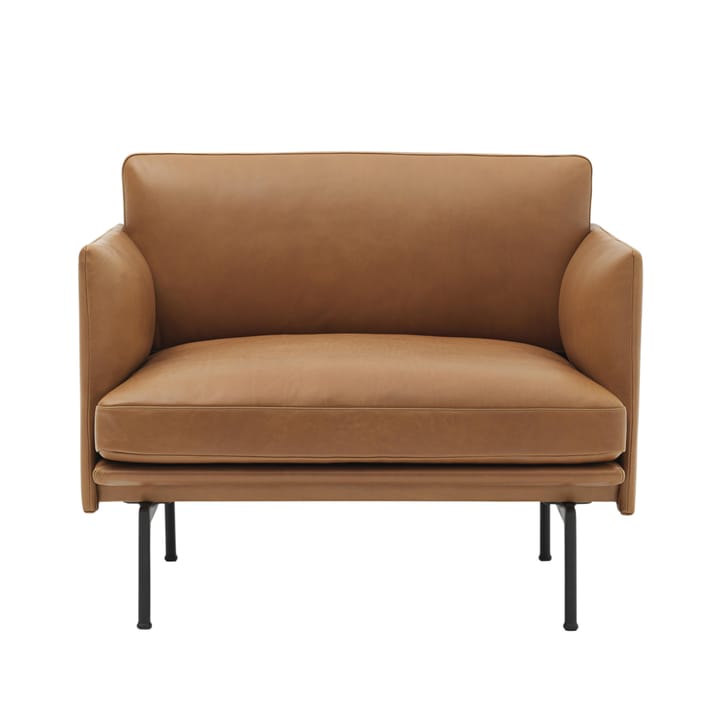 Outline Cadeira base preta
 - Refine leather conhaque-preto - Muuto