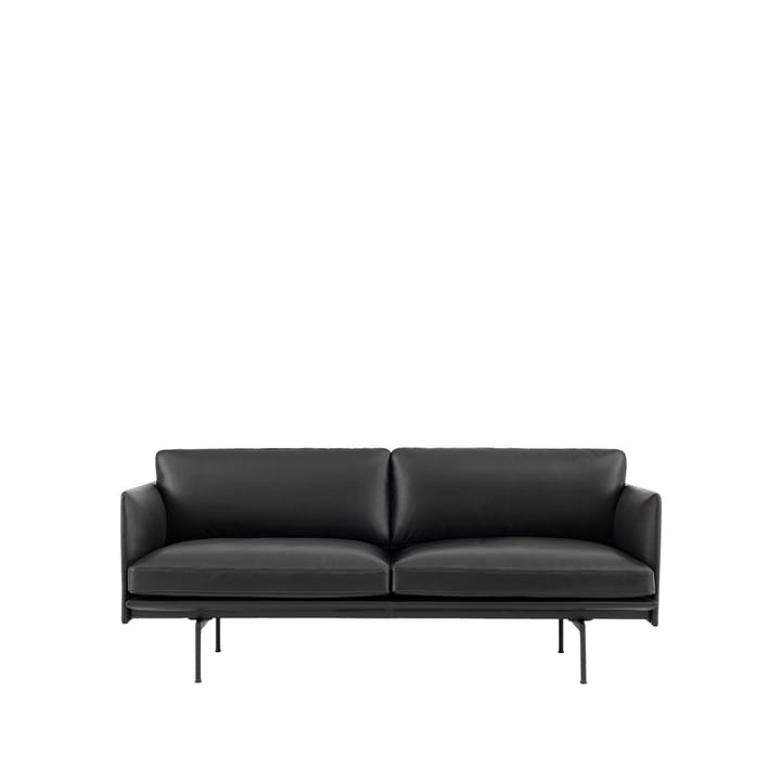 Outline sofá 2 assentos - Refine leather black-Black - Muuto