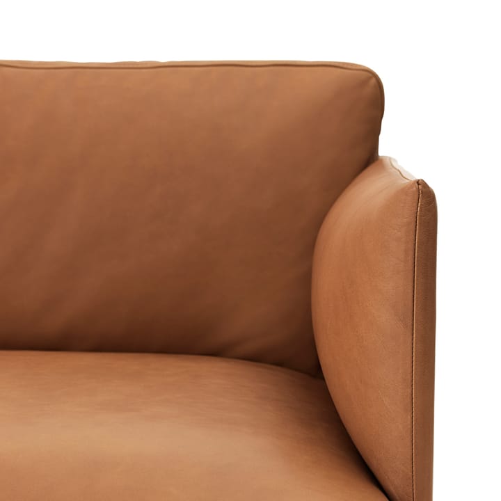 Outline sofá 2 assentos - Refine leather black-Black - Muuto