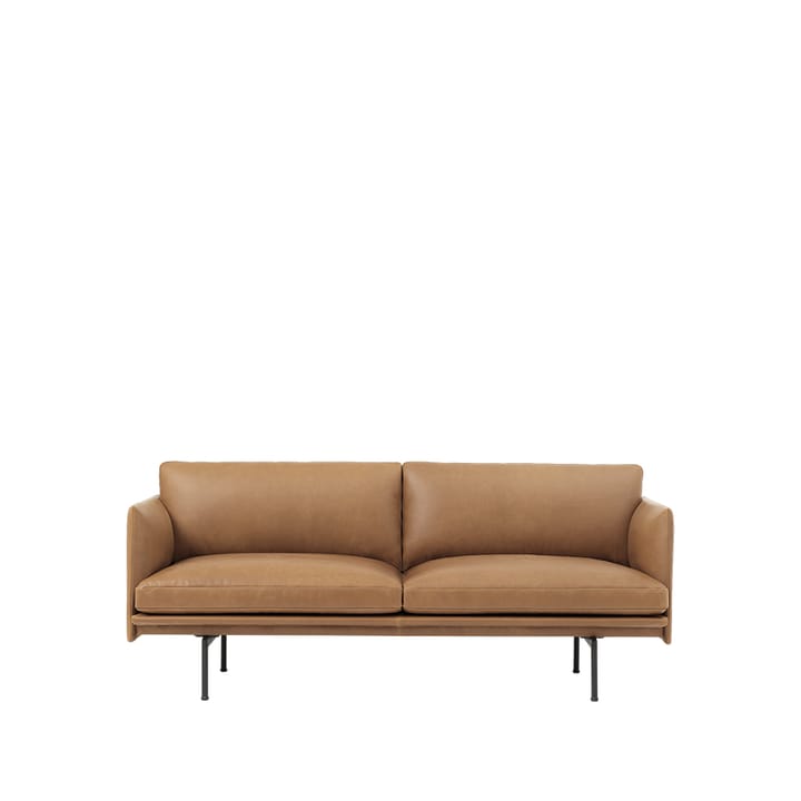 Outline sofá 2 assentos - Refine leather cognac-Black - Muuto