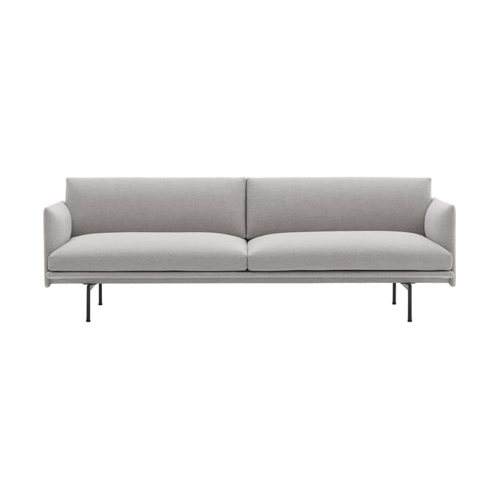 Outline sofá 3 assentos - tecido - Clay 12-Preto - Muuto
