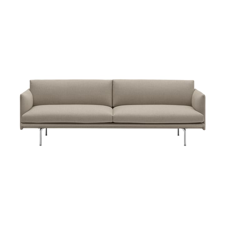 Outline sofá 3 assentos - tecido - Ecriture 240-Alumínio polido - Muuto