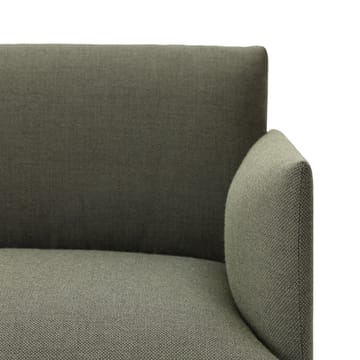 Outline sofá 3 assentos - tecido - Fiord 961 verde-pés pretos - Muuto