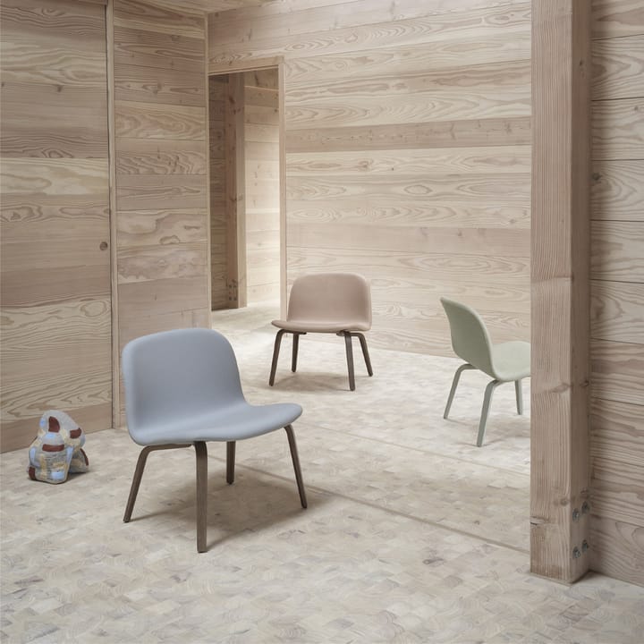 Poltrona Lounge estofada Visu, Refine leather conhaque-carvalho Muuto