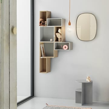 Prateleira com placa traseira, pequena Stacked 2.0 - carvalho - Muuto