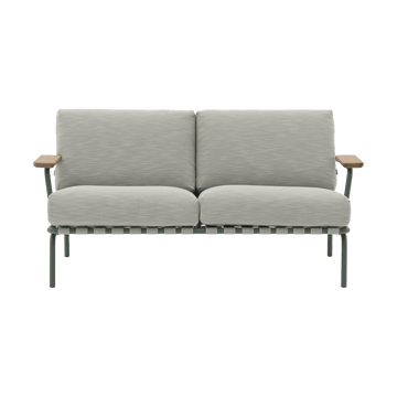 Sofá Settle 2 lugares - Ribbed Weave 2 Dark green - Muuto