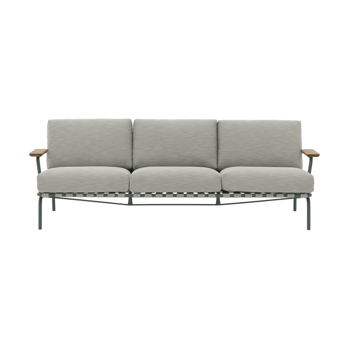 Sofá Settle 3 lugares - Ribbed Weave 2 Dark green - Muuto