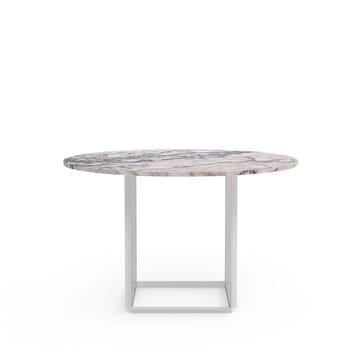 Mesa de jantar redonda Florence - Mármore branca viola, ø120 cm, estrutura branca - New Works