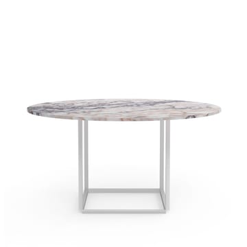 Mesa de jantar redonda Florence - Mármore branca viola, ø145 cm, estrutura branco - New Works