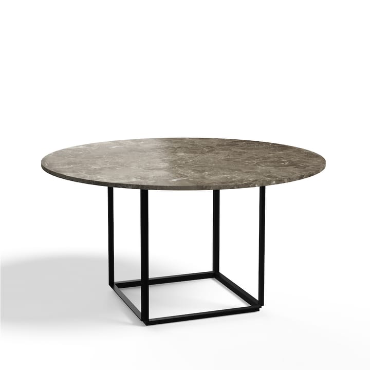 Mesa de jantar redonda Florence - Mármore Gris du Marais, ø145 cm, estrutura preta - New Works