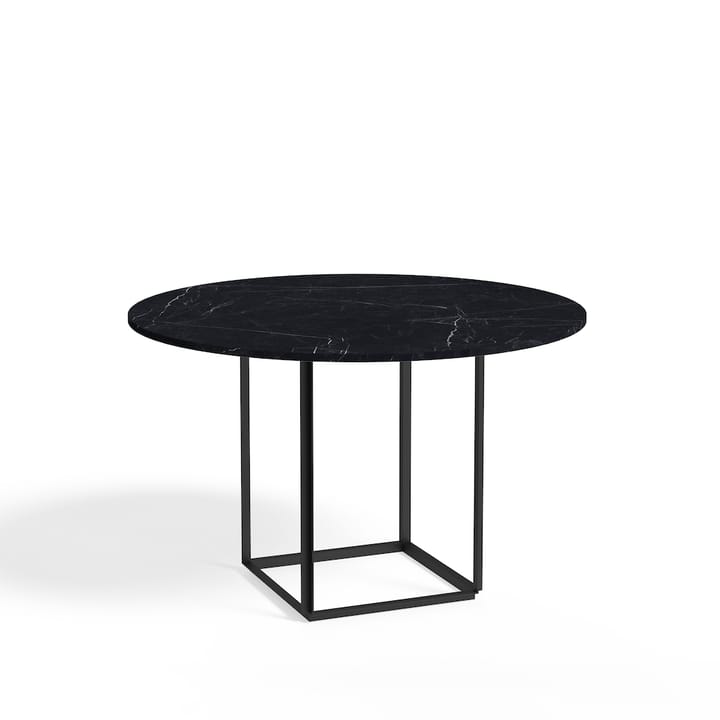 Mesa de jantar redonda Florence - Mármore Marquina Preto, Ø120, estrutura Preto - New Works