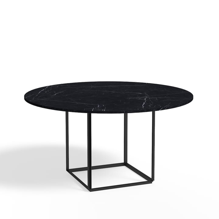 Mesa de jantar redonda Florence - Mármore Marquina Preto, Ø145, estrutura Preto  - New Works