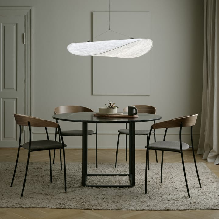 Mesa de jantar redonda Florence - nogueira, ø120 cm, estrutura preta  - New Works
