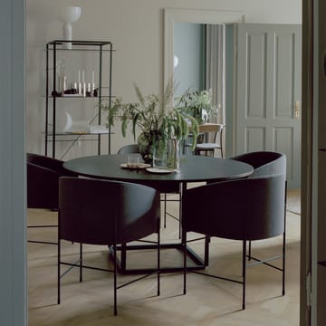 Mesa de jantar redonda Florence - nogueira, ø120 cm, estrutura preta  - New Works