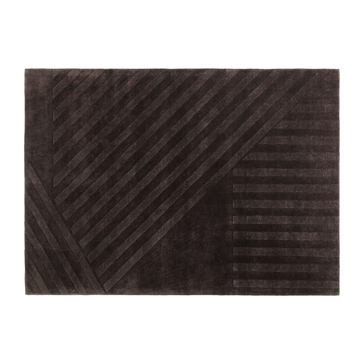 Tapete de lã às riscas castanho Levels - 170x240 cm - NJRD