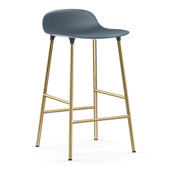 Banco elevado Form com pernas em bronze 75 cm - Azul - Normann Copenhagen