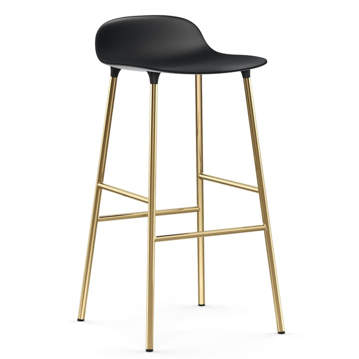 Banco elevado Form com pernas em bronze 75 cm - Preto - Normann Copenhagen