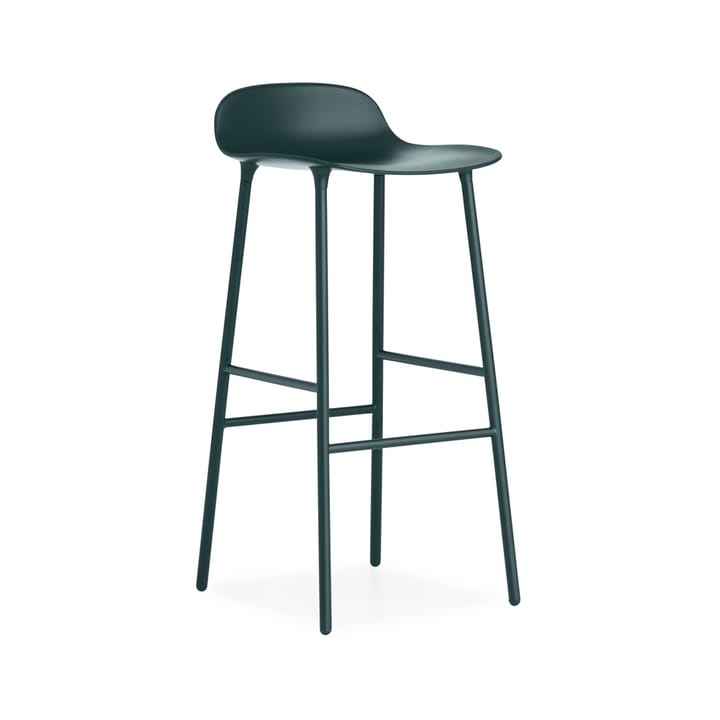 Cadeira bar alta Form - verde, Pernas de aço lacado verde - Normann Copenhagen