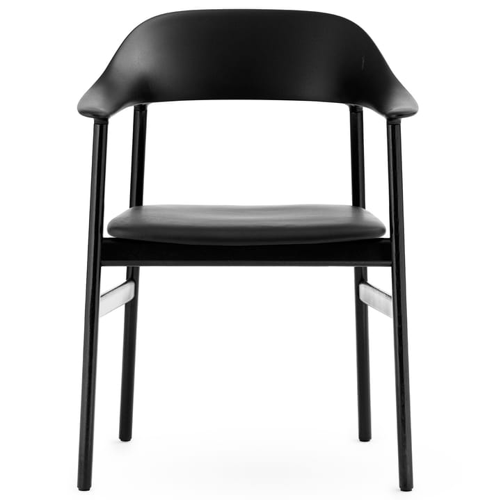 Cadeira de braços e estofos em pele, carvalho preto Herit - Preto - Normann Copenhagen