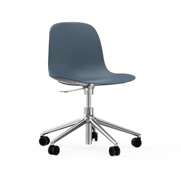 Cadeira de escritório Form chair swivel 5W - azul, alumínio, rodas  - Normann Copenhagen