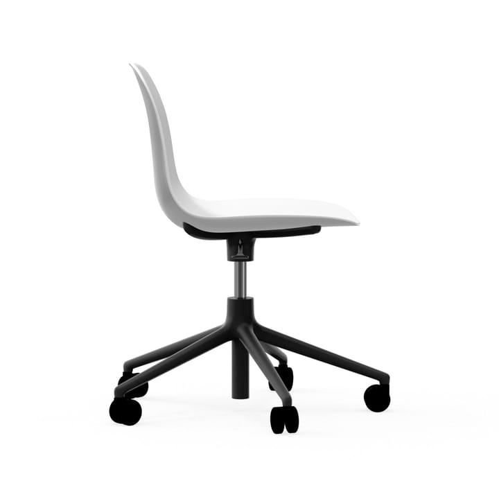 Cadeira de escritório Form chair swivel 5W, branca, alumínio preto, rodas Normann Copenhagen