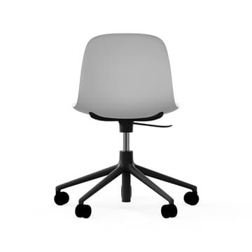 Cadeira de escritório Form chair swivel 5W - branca, alumínio preto, rodas - Normann Copenhagen