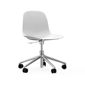 Cadeira de escritório Form chair swivel 5W - branco, alumínio, rodas - Normann Copenhagen