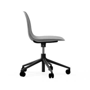 Cadeira de escritório Form chair swivel 5W - Cinzento, alumínio preto, rodas - Normann Copenhagen