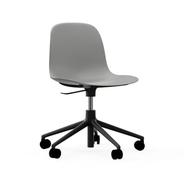 Cadeira de escritório Form chair swivel 5W - Cinzento, alumínio preto, rodas - Normann Copenhagen