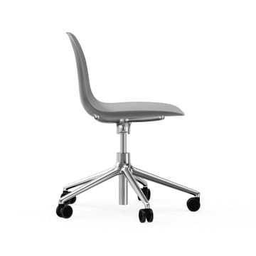 Cadeira de escritório Form chair swivel 5W - cinzento, alumínio, rodas  - Normann Copenhagen