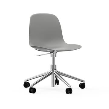 Cadeira de escritório Form chair swivel 5W - cinzento, alumínio, rodas  - Normann Copenhagen