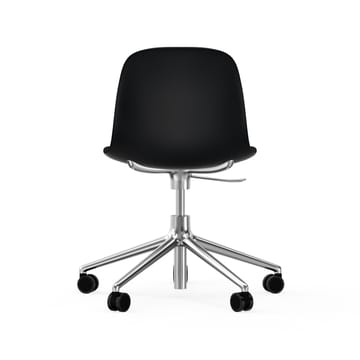 Cadeira de escritório Form chair swivel 5W - preto, alumínio preto, rodas - Normann Copenhagen