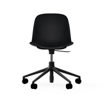 Cadeira de escritório Form chair swivel 5W - preto, alumínio preto, rodas - Normann Copenhagen