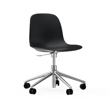 Cadeira de escritório Form chair swivel 5W - preto, alumínio preto, rodas - Normann Copenhagen