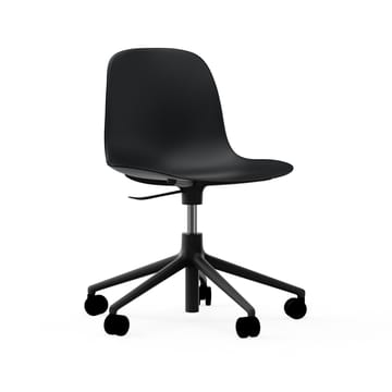 Cadeira de escritório Form chair swivel 5W - preto, alumínio preto, rodas - Normann Copenhagen