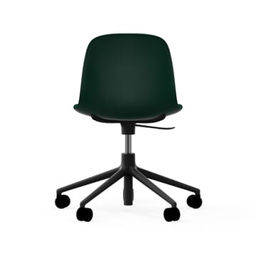 Cadeira de escritório Form chair swivel 5W - verde, alumínio preto, rodas  - Normann Copenhagen