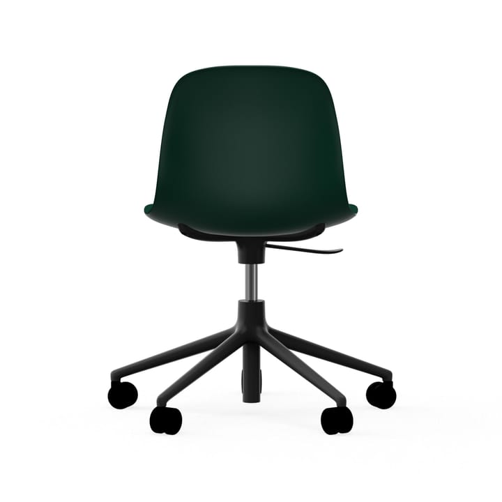 Cadeira de escritório Form chair swivel 5W, verde, alumínio preto, rodas  Normann Copenhagen