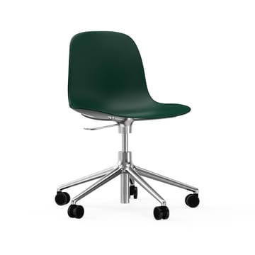 Cadeira de escritório Form chair swivel 5W - verde, alumínio, rodas  - Normann Copenhagen