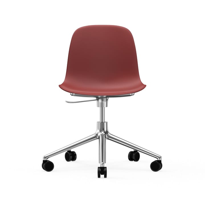 Cadeira de escritório Form chair swivel 5W - vermelho,alumínio, rodas  - Normann Copenhagen