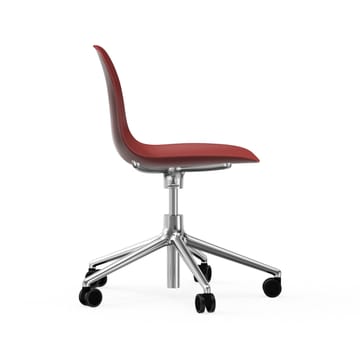 Cadeira de escritório Form chair swivel 5W - vermelho,alumínio, rodas  - Normann Copenhagen