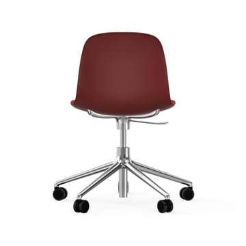 Cadeira de escritório Form chair swivel 5W - vermelho,alumínio, rodas  - Normann Copenhagen